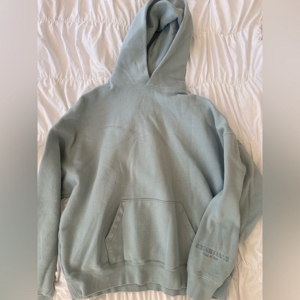 Fear of God Light Blue Rare Essentials Hoodie in good condition!